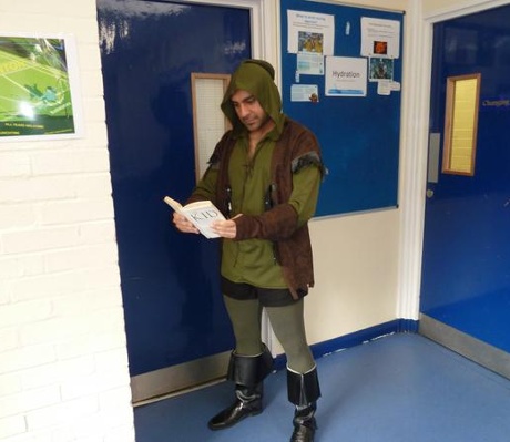 Serkan Kemal, PE teacher, as Robin Hood