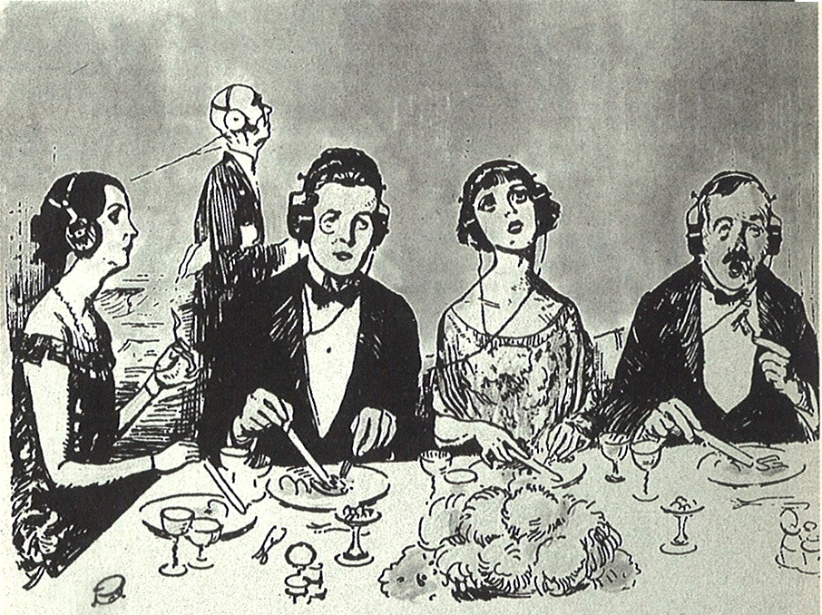  1920s headphone dinner party
