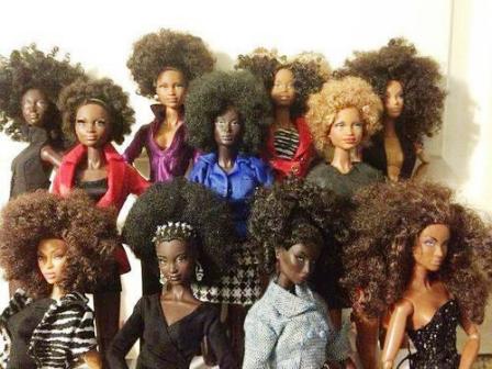a slection of black and brown skinned dolls